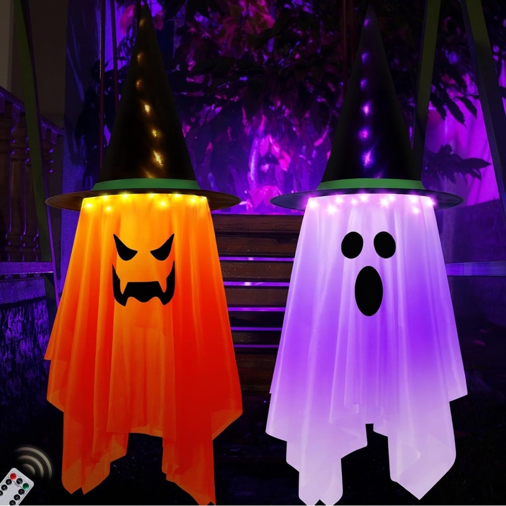 Halloween LED Witch Hat Ghost Decor